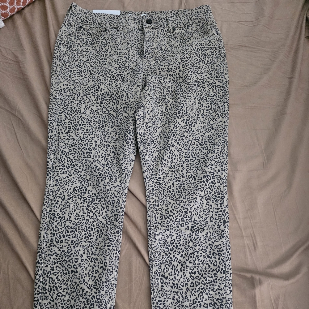 Seven7 Tan and Black Animal Print Skinny Jeans